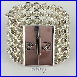 KARL LAGERFELD vintage bracelet, chainmail, sterling silver plate, NEVER worn