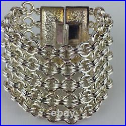 KARL LAGERFELD vintage bracelet, chainmail, sterling silver plate, NEVER worn