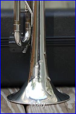 KING Model 600 Trumpet Silver Plate Bb circa-1980 Vintage Student withCase Flair