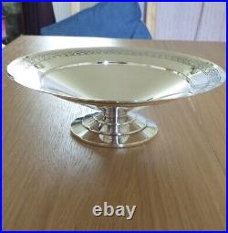 Keith Murray for Mappin and Webb art deco silverplate tazza dish plate 1930s