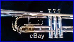 King Symphony Super 20 DB Bb Trumpet Vintage Model 1049 Silver and Gold Plate