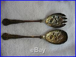 Ko- Vintage Silvercraft Salad Fork & Spoon (made In Sheffield England) #15455