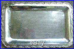 LARGE STERLING/SILVER TRAY ANTIQUE/VINTAGE 21.5 x 13.5 (972 Grams)