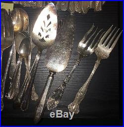 LOT Of 205 Pieces Vintage Antique SILVERPLATE FLATWARE Crafts/ Jewelry/Resell