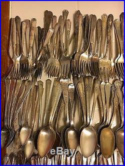 LOT Of 266 Pieces Vintage Antique SILVERPLATE FLATWARE Crafts/ Jewelry/Resell