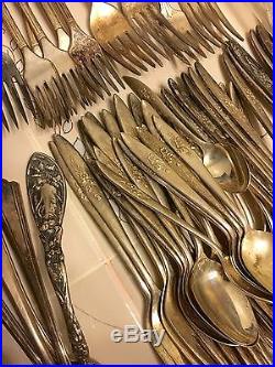 LOT Of 266 Pieces Vintage Antique SILVERPLATE FLATWARE Crafts/ Jewelry/Resell