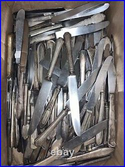 LOT Silver Plated Knives 15 Pounds VINTAGE FLATWARE