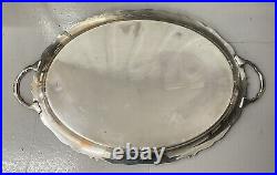 Large Antique Silver Plated Oval Butlers Tray Sheffield C1890 70cm 3.2kg