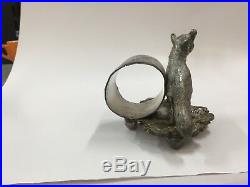 Large Figural Wolf Napkin Ring Barbour Silver Co. Silverplate Antique Vintage
