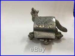 Large Figural Wolf Napkin Ring Barbour Silver Co. Silverplate Antique Vintage