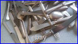 Large Job Lot Antique / Vintage Silver Plated Cutlery Walker & Hall 180 Pce