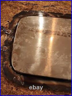 Large Ornate Oneida Silver Plate Tray Handles Butlers Tea Vintage Moody Academia