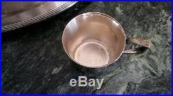 Large PUNCH SET BOWL 12 CUPS TRAY & WALLACE LADLE VINTAGE Paul Revere Style