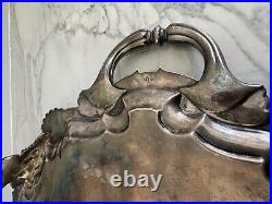 Large VTG Footed Showpiece Silverplated Tray For Big Parties 29 X 20 Weigh 15p