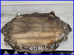 Large VTG Footed Showpiece Silverplated Tray For Big Parties 29 X 20 Weigh 15p