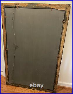 Large Vintage Copper Plated Mirror with Embosed Glass Mirrored Frame 1958
