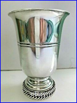 Large Vintage Hermes 60s Silver Chain d'Ancre Vase Valet Stowage Bucket