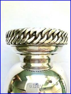 Large Vintage Hermes 60s Silver Chain d'Ancre Vase Valet Stowage Bucket