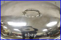 Large Vintage Oval Modern 22 Silver Plated Food Serving Dish Dome Cover