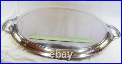 Large Vintage Silver Plate Serving Tray & Handles Victorian English Butler 70cm