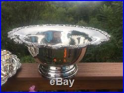 Large Vintage Towle Silverplate Punch Bowl Set Bowl Underplate & 12 Cups 17 3/4