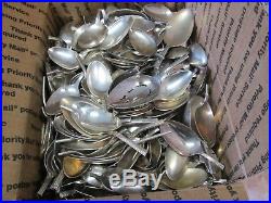 Large lot of vintage silver plate spoon bowls 23 + pounds For craft or salvage