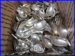 Large lot of vintage silver plate spoon bowls 23 + pounds For craft or salvage