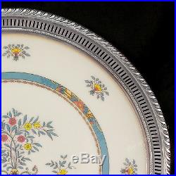 Lenox China Vintage 12 Cabinet Chop Plate BLUE TREE Sterling Silver Frame Rim
