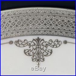 Lenox China Vintage 12 Incredible Cabinet Sterling Silver Encrusted Dinner Plate