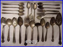 Lot (23) Antique Vintage Silver-Plated Silverware Miscellaneous Patterns Sets