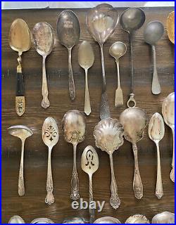 Lot 45 Ladle Spoons Ornate Vtg Antique Mixed Silver Plate Serving Flatware 2