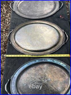 Lot Of 3 Vintage Oneida Silver-plate Serving Platter/Tray 23.5 X 14.5