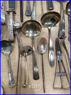 Lot of 100 Vintage Silver Plated Miscellaneous Serving Flatware 3-13 #8