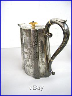 Lot of 4 Vintage SilverPlate Tea Set Sugar Cream Teapot Coffee Pot Antique 809