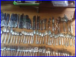 Lot of 500+ Vintage Silverplate Table Serving Spoons-forks-knife-Craft Flatware