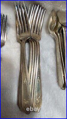 Lot of 65 Vintage Silver Plate Silverware same Pattern different Makers