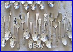 Lot of 98 Vintage Silverplate Spoons Crafts, Jewelry, Sets, Serving Pieces
