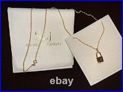 Louis Vuitton Mini Padlock Pendant Necklace Lock Gold Plated Sterling Silver 20