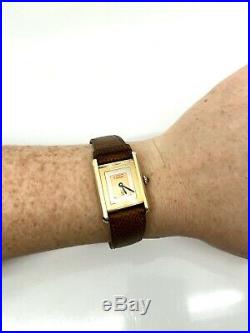Lovely Vintage Ladies Cartier Must De Cartier 18k Gold Plated Silver Wristwatch