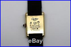 Lovely Vintage Ladies Cartier Must De Cartier 18k Gold Plated Silver Wristwatch