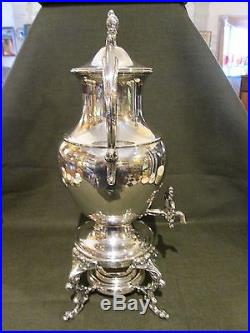 Mint Vintage Large Silver Plate Samovar Hot Water Pot Urn Coffee Pot