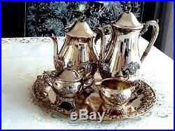 Magnificent Elegant Silver Plated Tea & Coffee Vintage Set Viners