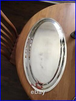 Mammoth 70cm 27 inch Vintage Fracalanza Heavy Oval Silver Plated Platter