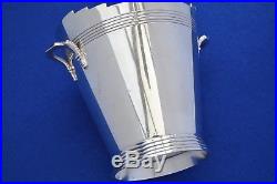 Mappin & Webb Keith Murray Art Deco Ice Bucket Silver Plate Vintage Cocktail
