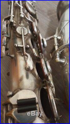 Martin Handcraft Silver Plate Alto Saxophone Vintage 1926, Needs Repair