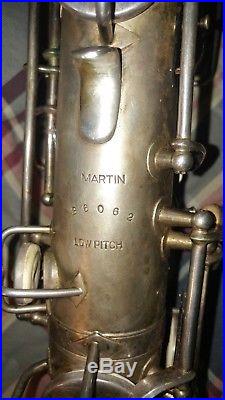 Martin Handcraft Silver Plate Alto Saxophone Vintage serial#36062