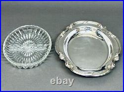 Marvelous Vintage Silver Plate Serving Dish with Divided Glass Insert By Gorham