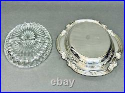 Marvelous Vintage Silver Plate Serving Dish with Divided Glass Insert By Gorham