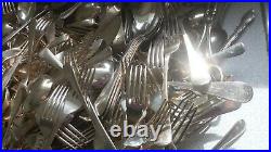 Massive Mountain Job Lot Vintage Mainly Silver Plated Cutlery -approx 20kg