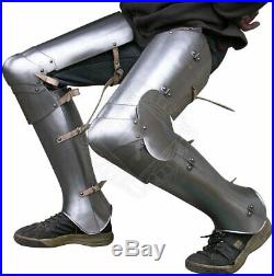 Medieval Leg Armor gothic plate legs Vintage Collectible Knight Crusader Steel